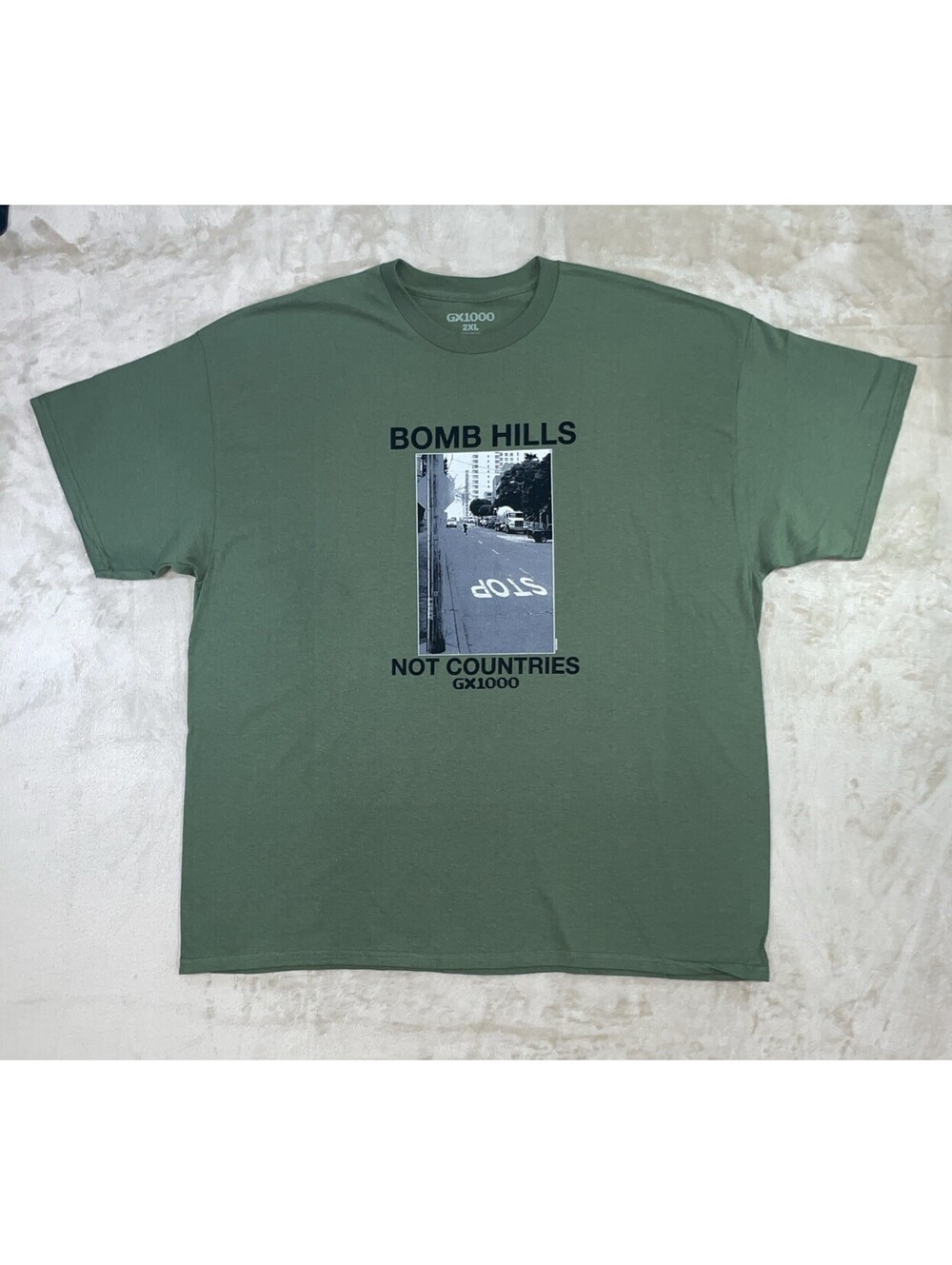 GX1000 Bomb Hills Not Countries T-Shirt Military Green Mens Size XL - BRAND NEW